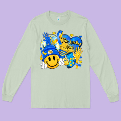 Retro Disco Ball The Lucky Few Smile Face Long Sleeve Tee Designed By Artiststas