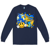 Navy retro disco ball the lucky few smile face Long Sleeve Tee - Artiststas