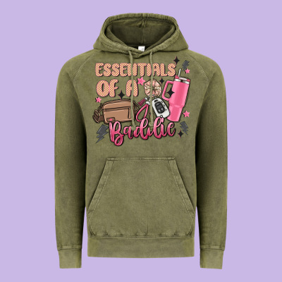 Essentials Of A Baddie Vintage Hoodie Designed By Maliassmallbusiness