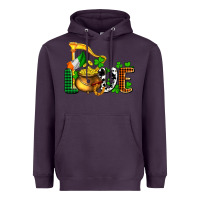 Plum St. Patrick's Love and golds Heavyweight Hoodie - OliviaCreatesArt