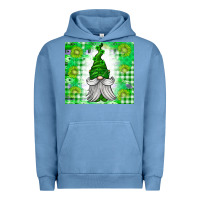 Pigment Pebble Blue St. Patricks Day Gnome Urban Hoodie - CowhideDigitalArt