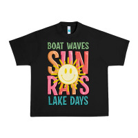 Black boat waves sun rays lake days Urban Heavy Tee - JahusDesignShop