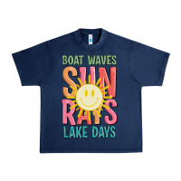 Navy boat waves sun rays lake days Urban Heavy Tee - JahusDesignShop