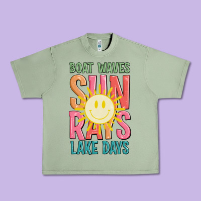 Boat Waves Sun Rays Lake Days Urban Heavy Tee Designed By Jahusdesignshop