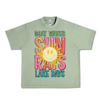 Oil Green boat waves sun rays lake days Urban Heavy Tee - JahusDesignShop