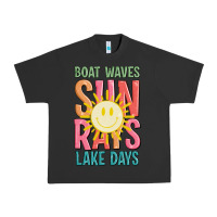 Pigment Black boat waves sun rays lake days Urban Heavy Tee - JahusDesignShop