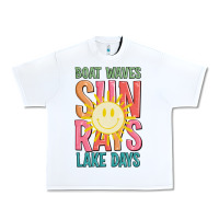 White boat waves sun rays lake days Urban Heavy Tee - JahusDesignShop