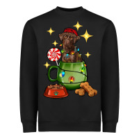 Black Christmas coffee cup with Labrador Heavyweight Sweatshirt - RanaPortraitStore