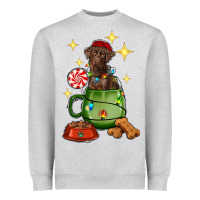 Heather Grey Christmas coffee cup with Labrador Heavyweight Sweatshirt - RanaPortraitStore