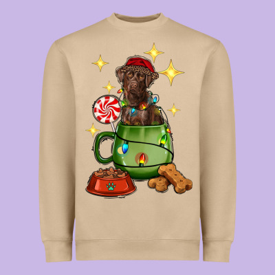 Christmas Coffee Cup With Labrador Heavyweight Sweatshirt Designed By Ranaportraitstore