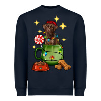 Navy Christmas coffee cup with Labrador Heavyweight Sweatshirt - RanaPortraitStore