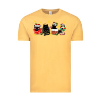 Vintage Mustard christmas cats Vintage Tee - MaliasSmallBusiness