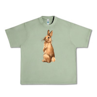 Oil Green Bunny Urban Heavy Tee - NancyCooperArtShop