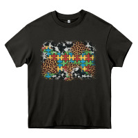Asphalt autism awareness leopard cowhide background Heavy Core Tee - Artiststas