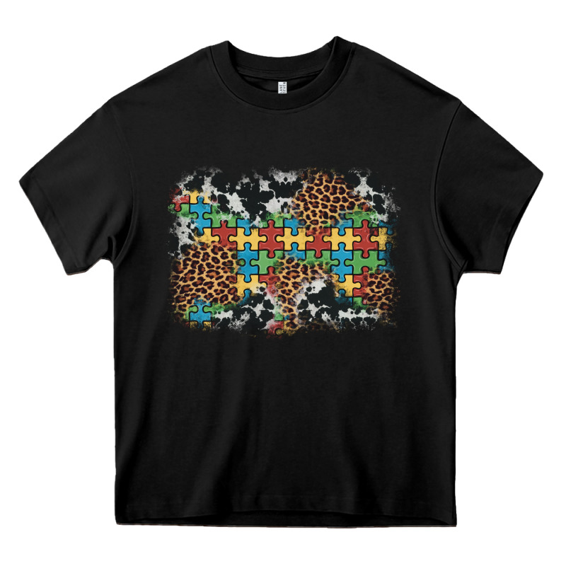 Autism Awareness Leopard Cowhide Background Heavy Core Tee by Artiststas | Teevron