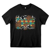 Black autism awareness leopard cowhide background Heavy Core Tee - Artiststas