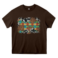 Chocolate Brown autism awareness leopard cowhide background Heavy Core Tee - Artiststas