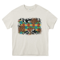 Cream autism awareness leopard cowhide background Heavy Core Tee - Artiststas