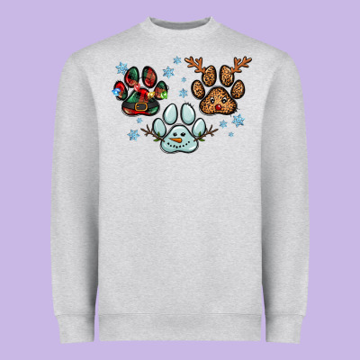 Christmas Paws Heavyweight Sweatshirt Designed By Ranaportraitstore