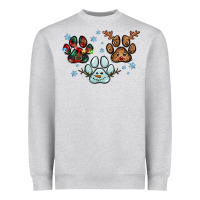 Heather Grey Christmas paws Heavyweight Sweatshirt - RanaPortraitStore