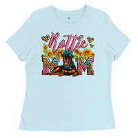 Baby Blue rottweiler mom Ladies Tee - Artiststas
