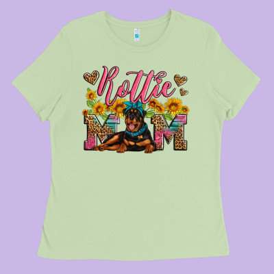 Rottweiler Mom Ladies Tee Designed By Artiststas