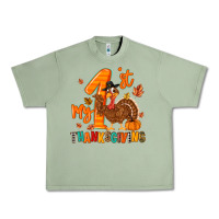 Oil Green my first thanksgiving Urban Heavy Tee - MaliasSmallBusiness