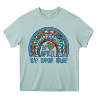 Arona in april we wear blue autism awareness leopard rainbow Heavy Core Tee - Artiststas
