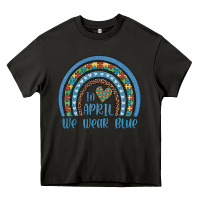 Asphalt in april we wear blue autism awareness leopard rainbow Heavy Core Tee - Artiststas
