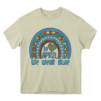 Mossy in april we wear blue autism awareness leopard rainbow Heavy Core Tee - Artiststas