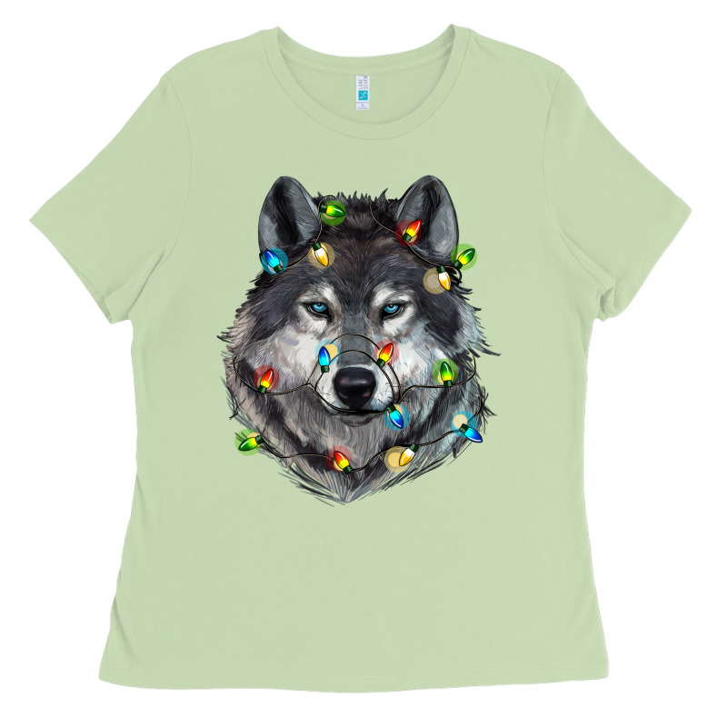Christmas With Wolf Ladies Tee by RanaPortraitStore | Teevron