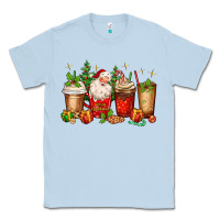 Dusty Blue Christmas Santa coffee cups Classic Tee - MaliasSmallBusiness