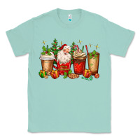 Seafoam Christmas Santa coffee cups Classic Tee - MaliasSmallBusiness