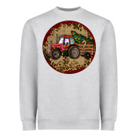Heather Grey Christmas Tractor Heavyweight Sweatshirt - RanaPortraitStore