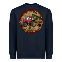 Navy Christmas Tractor Heavyweight Sweatshirt - RanaPortraitStore