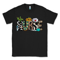 Black nurse leopard and cowhide Classic Tee - CowhideDigitalArt