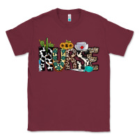 Burgundy nurse leopard and cowhide Classic Tee - CowhideDigitalArt