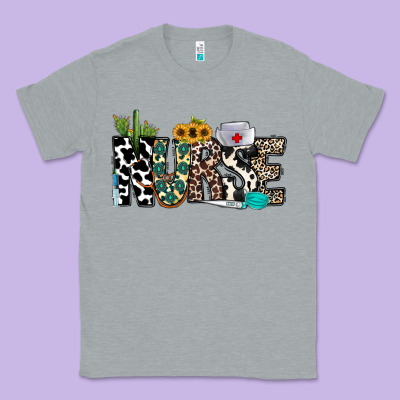 Nurse Leopard And Cowhide Classic Tee Designed By Cowhidedigitalart
