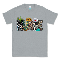 Heather Grey nurse leopard and cowhide Classic Tee - CowhideDigitalArt