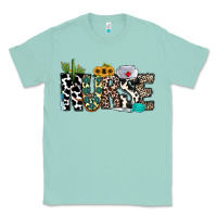 Seafoam nurse leopard and cowhide Classic Tee - CowhideDigitalArt