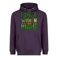 Plum St. Patrick's Blessed women are born in March Heavyweight Hoodie - OliviaCreatesArt