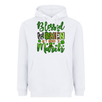 White St. Patrick's Blessed women are born in March Heavyweight Hoodie - OliviaCreatesArt