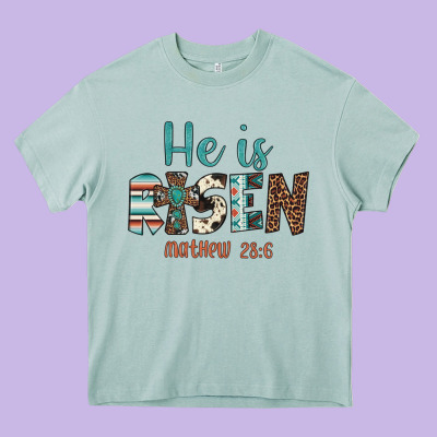 He Is Risen Heavy Core Tee Designed By Artiststas