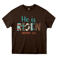 Chocolate Brown he is risen Heavy Core Tee - Artiststas
