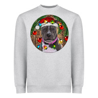 Heather Grey Christmas Pitbull Heavyweight Sweatshirt - RanaPortraitStore