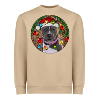Mushroom Christmas Pitbull Heavyweight Sweatshirt - RanaPortraitStore