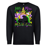 Black little miss mardi gras unicorn  olivia Premium Sweatshirt - OliviaCreatesArt