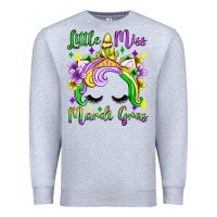 Heather Grey little miss mardi gras unicorn  olivia Premium Sweatshirt - OliviaCreatesArt