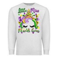 Oatmeal Heather little miss mardi gras unicorn  olivia Premium Sweatshirt - OliviaCreatesArt