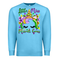Ocean Blue little miss mardi gras unicorn  olivia Premium Sweatshirt - OliviaCreatesArt